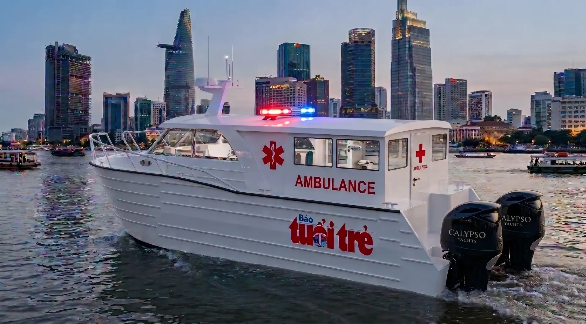 [CALYPSO.AMBULANCE.10M] Ambulance Boat - 10m / Tàu cấp cứu bằng nhôm dài 10m