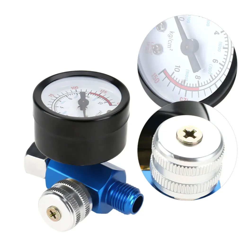 [DN20] Practical 0-10 BAR (0-150 PSI) 1/4" Spray Paint Gun Air Pressure Regulator Pressure Gauge, Part number: DN20