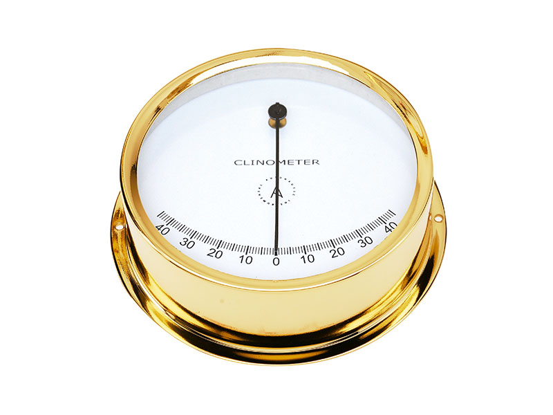Autonautic 120 mm clinometer. Gold plated. Wall fixing mounitng ring icl., part no: CL120D / Máy đo độ nghiêng Autonautic 120 mm. Mạ vàng. Vòng gắn tường icl., mã sản phẩm: CL120D