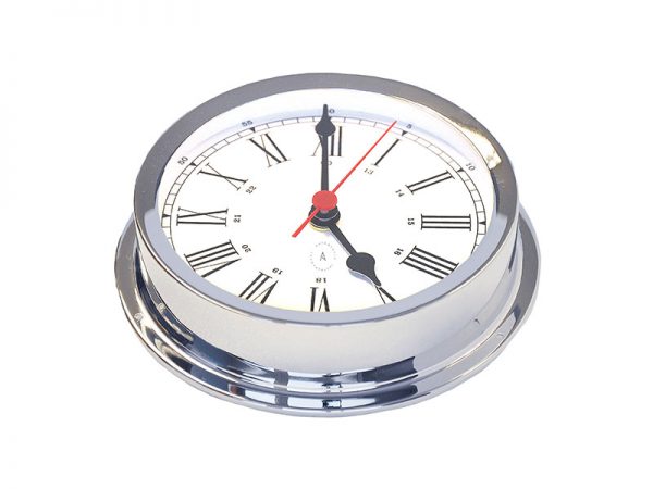 Autonautic 175 mm brass quartz clock.  Chromated brass, part no: R175C