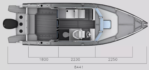 Calypso Stealth 840 family boat, max capacity 10 persons