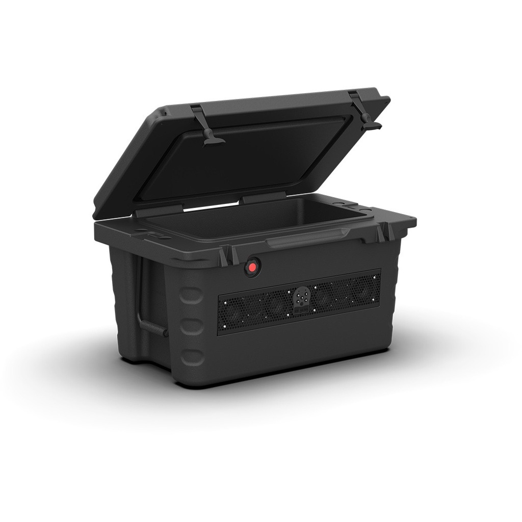Wet Sounds SHIVR Cooler w/built-in lithium battery powered STEALTH 6 soundbar - Black, model #: SHIVR-55-BLK / Máy làm mát Wet Sounds SHIVR có tích hợp pin lithium chạy bằng loa thanh STEALTH 6 - Màu đen, model: SHIVR-55-BLK