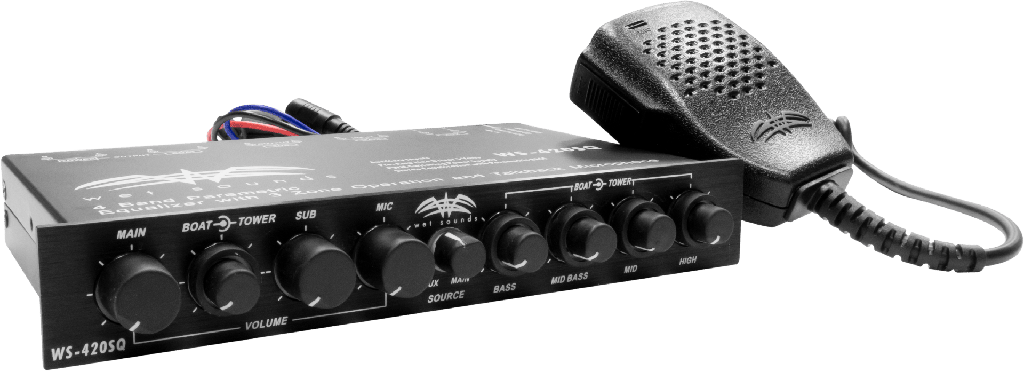 Wet Sounds Dual Band EQ W/ 3 Zone Control and built in Mic, model #: WS-420 SQ*