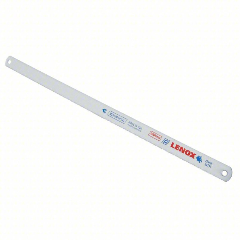 LENOX Hacksaw Blade: 12 in Blade Lg, Bi-Metal, 24, 1/2 in Blade Wd, 0.03125 in Blade Thick, 10 PK. PN: 4RA72 / Lưỡi cưa sắt LENOX: Lưỡi cưa dài 12 inch, kim loại kép, 24 inch, lưỡi cưa rộng 1/2 inch, lưỡi cưa dày 0,03125 inch, hộp 10 chiếc. PN: 4RA72