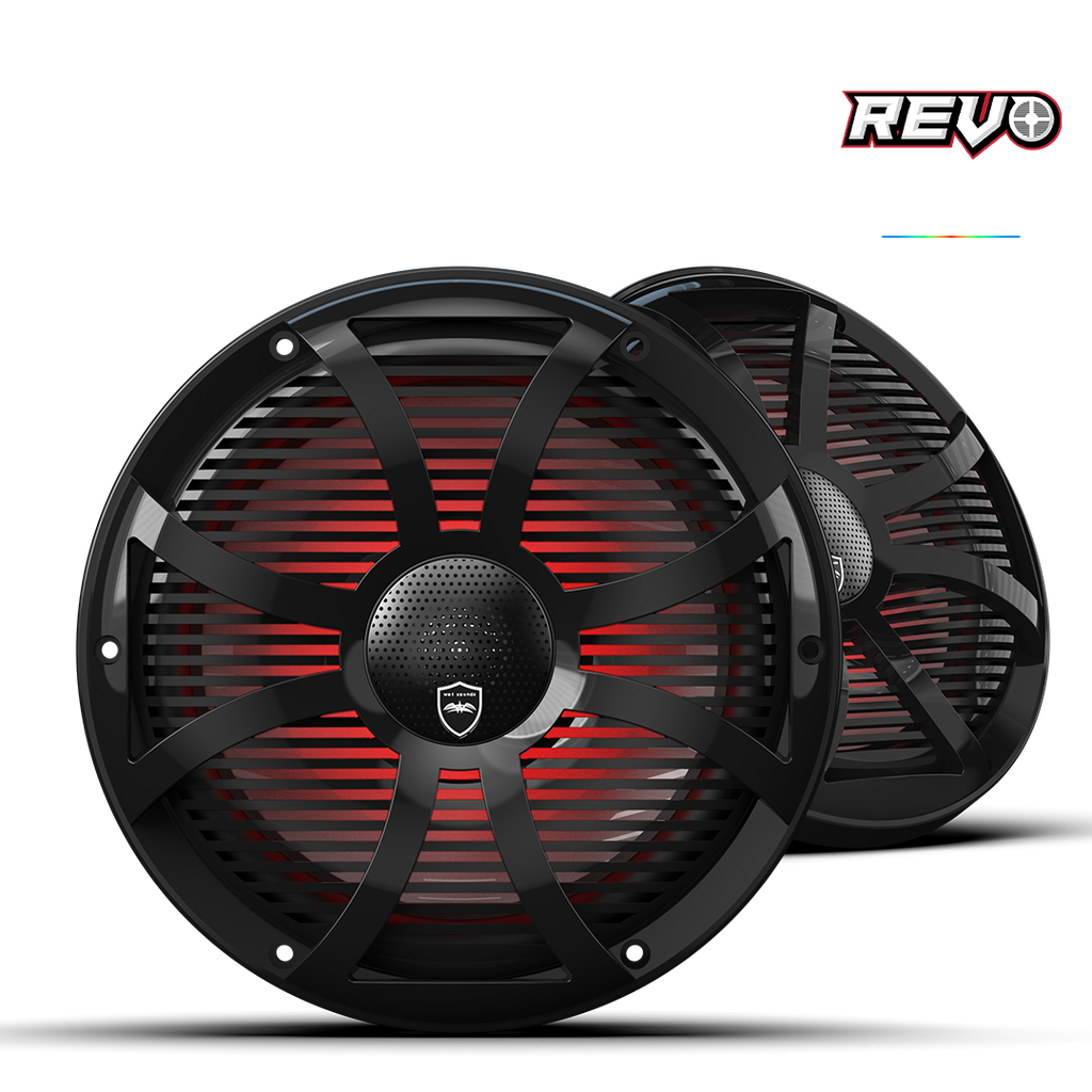 Wet Sounds Black Closed SW Grille 10” Coaxial Speakers (pair), model #: REVO CX-10 SW-B S2 / Loa đồng trục Wet Sounds Black Closed SW Grille 10” (cặp), model #: REVO CX-10 SW-B S2