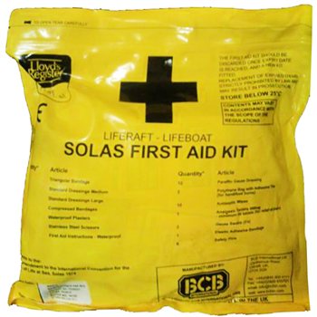 BCB SOLAS First Aid Kit (Soft Pack) with Lloyd's certificate, expiry 2 years / Bộ sơ cứu BCB SOLAS (Gói mềm) có chứng chỉ Lloyd, hạn sử dụng 2 năm