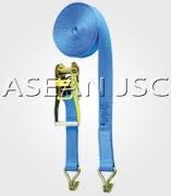 Ratchet Webbing Lashing Belt 25mm 8m / Dây chằng hàng bản rộng 25mm x 8 Mét, tải trọng 1 Tấn (gồm móc và khóa gài)