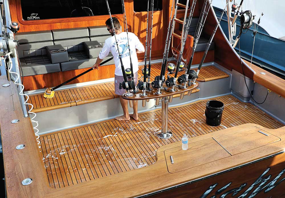 Labor for teak deck cleaning