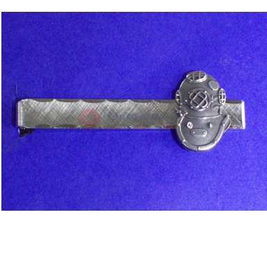  Tie Bar - Sterling Silver Mark V Helmet in bas relief
