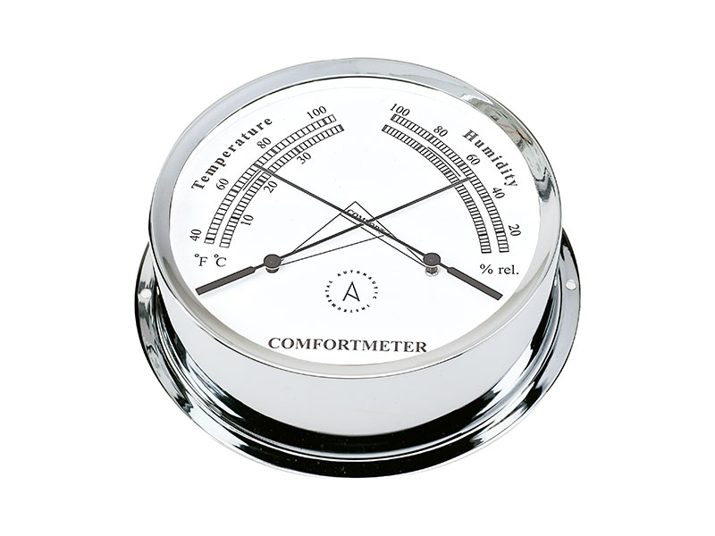 Autonautic 120 mm comfortmeter. Chromated. Wall fixing mounitng ring incl., part no: TH120C