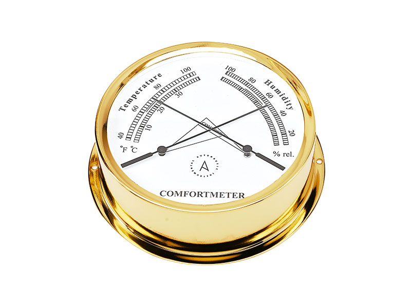 Autonautic 120 mm comfortmeter. Gold plated. Wall fixing mounitng ring incl., part no: TH120D / Đồng hồ đo độ thoải mái Autonautic 120 mm. Mạ vàng. Vòng gắn tường bao gồm, mã sản phẩm: TH120D