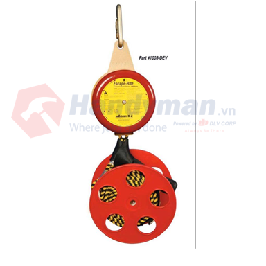 Sellstrom 30' Unit w/ 9111-A Carabiner & 2 Escape Belts part no: 1006-DEV030 / Đơn vị Sellstrom 30' có Carabiner 9111-A và 2 dây đai thoát hiểm mã hàng hóa: 1006-DEV030