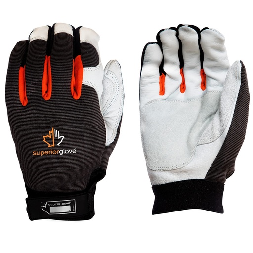 [MXGC/L] Superior Gloves SUPERIOR GLOVE CLUTCH GEAR - GRAIN GOATSKIN MECHANICS GLOVE, w/SPLIT PALM & THUMB PATCH, part no: MXGC/L