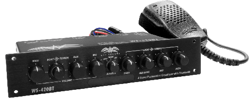 [WS-420 BT*] Wet Sounds Bluetooth Enabled Dual Band EQ W/ 3 Zone Control and built in Mic, model #: WS-420 BT*