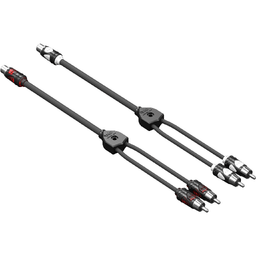 [WWX-RCA F-2M Y] Wet Sounds 1-Female to 2-Male RCA Splitter w/ High Contact RCA Tips 1pr, model #: WWX-RCA F-2M Y