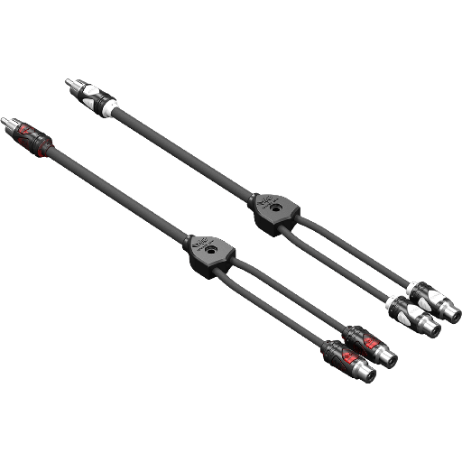 [WWX-RCA M-2F Y] Wet Sounds 1-Male to 2-Female RCA Splitter w/ High Contact RCA Tips 1pr, model #: WWX-RCA M-2F Y