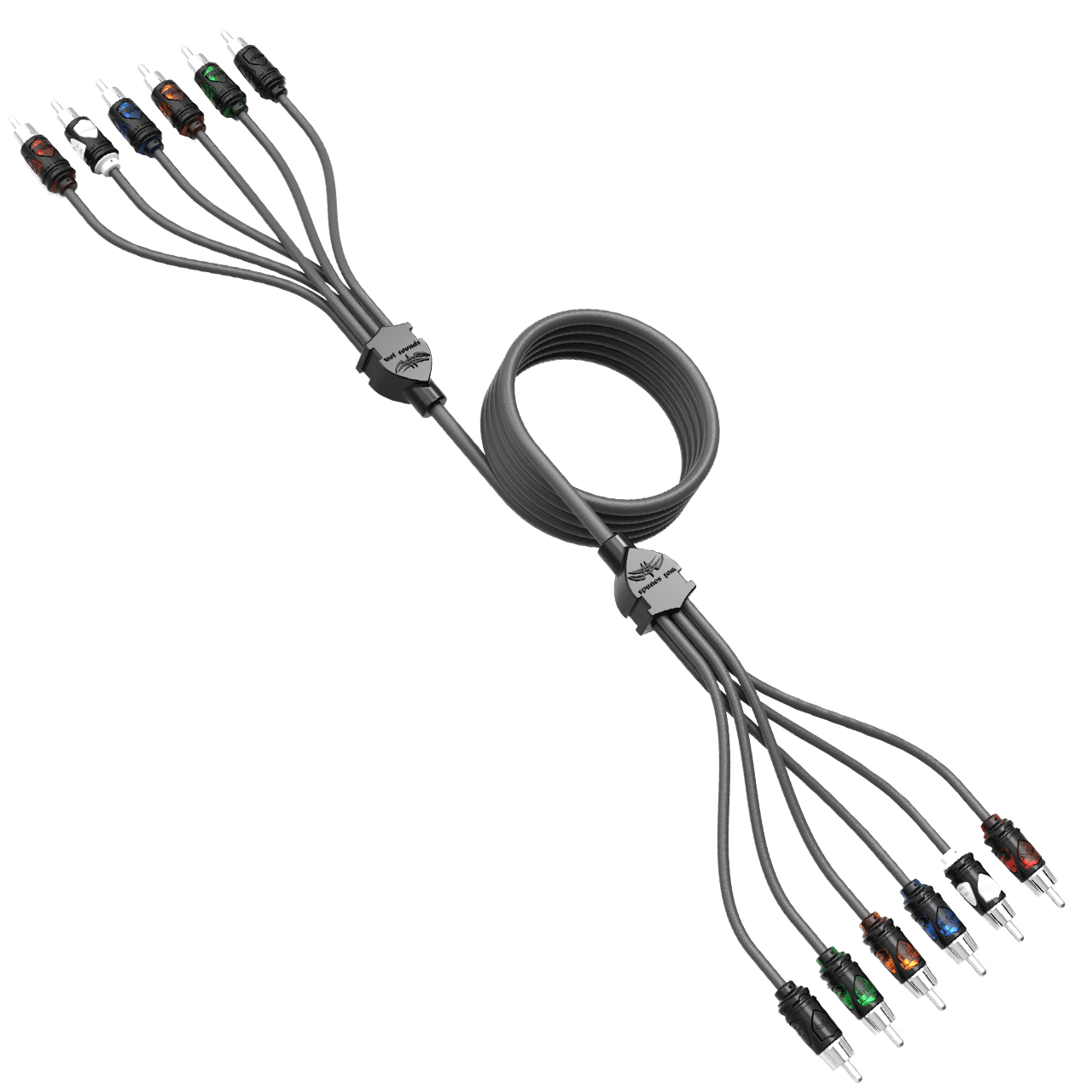 [WWX-RCA-6CH 12FT] Wet Sounds 12ft 6 Channel Quad Shielded RCA Cable w/ High Contact RCA Tips, model #: WWX-RCA-6CH 12FT