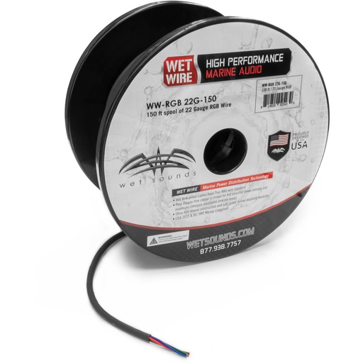 [WWX-RGB 22G-150] Wet Sounds 4 Conductor 22 Gauge RGB Wire - 150ft Spool, model #: WWX-RGB 22G-150