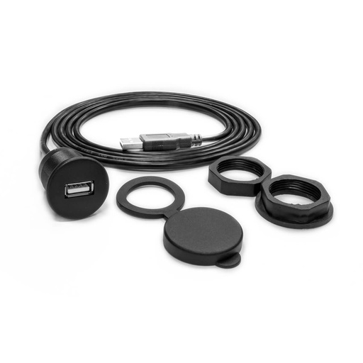 [WWX-USB-FM 6FT] Wet Sounds Flush Mount USB with 6 ft Extension Cable & cover, model #: WWX-USB-FM 6FT