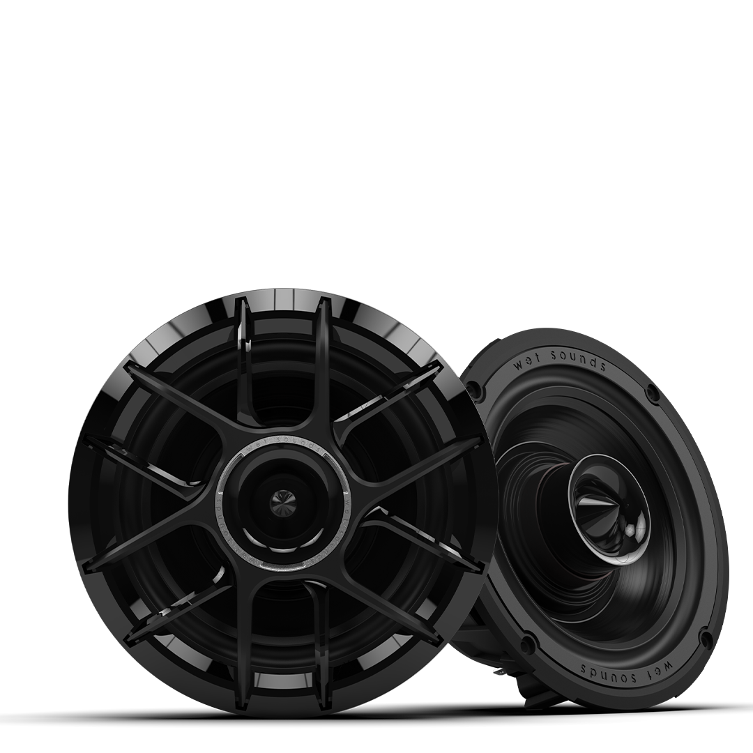 [ZERO 6 XZ-B] Wet Sounds Black XZ Grille 6.5” Coaxial Speakers (pair), model #: ZERO 6 XZ-B