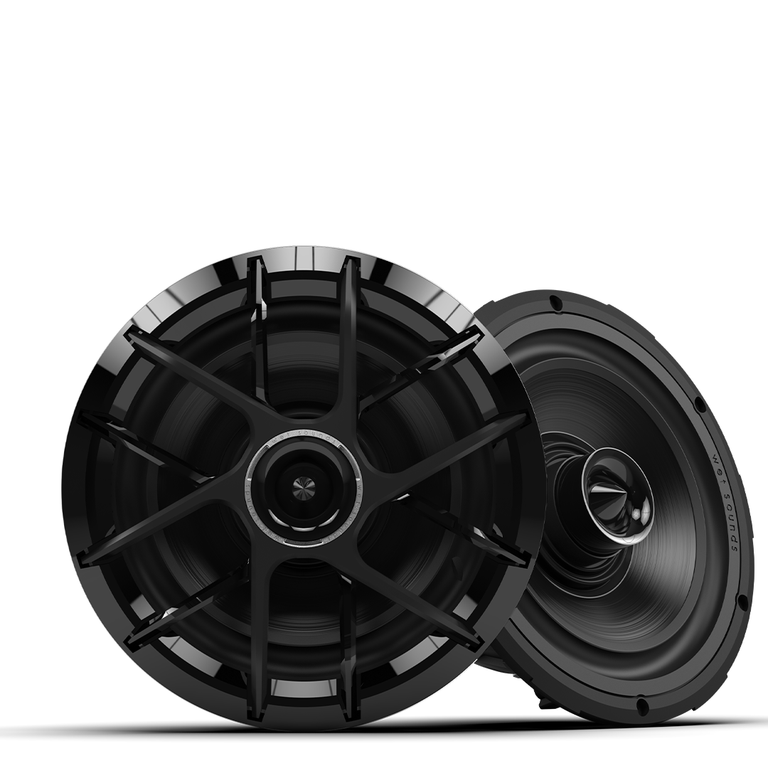 [ZERO 8 XZ-B] Wet Sounds Black XZ Grille 8” Coaxial Speakers (pair), model #: ZERO 8 XZ-B