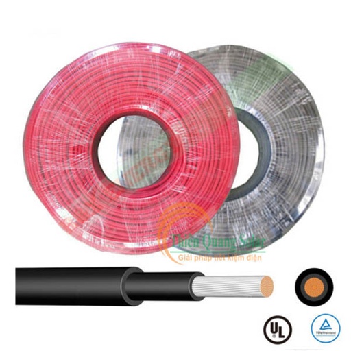 [DC-PINTECH-4-RED] Dây cáp điện dùng cho hệ thống điện NLMT, lõi đơn, hiệu: PINTECH, kích thước lõi: 4mm2, màu đỏ, bọc cách điện bằng plastic. Điện áp định mức 1500V. Hàng mới 100%