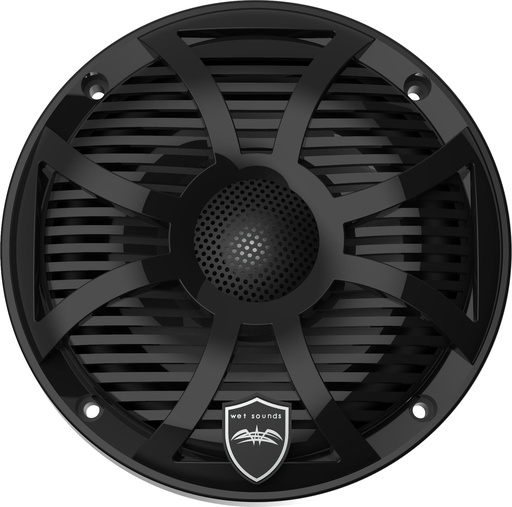 [REVO 6-SW-B] Wet Sounds Black Closed SW Grille 6.5” Coaxial Speakers (pair), model #: REVO 6-SW-B