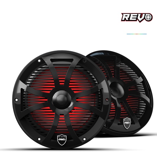 [REVO 8-SW-B] Wet Sounds Black Closed SW Grille 8” Coaxial Speakers (pair), model #: REVO 8-SW-B / Loa đồng trục Wet Sounds Black Closed SW Grille 8” (cặp), model: REVO 8-SW-B