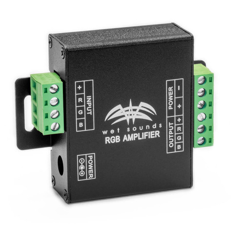[AR-AMP-2CH] Wet Sounds 250WRMS x2 @ 4Ω IPX67 Waterproof Mini Digital Amplifier, 2Ω Stable, 4Ω Bridgeable without VU
Meter and Additional 8 Pin Wire Harness, model #: AR-AMP-2CH