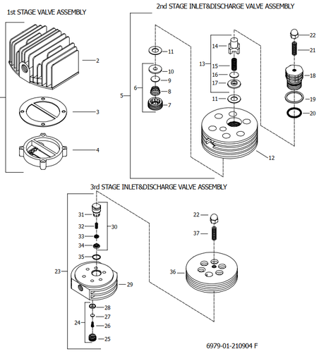 [6873-01/6897-01/6898-01] Alkin W32 spare parts - Valve Complete- All 3 Stages