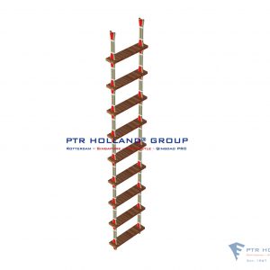 [PTREMB-7.5M] Embarkation / Jacob ladder wooden step 7.5M, MED / MER / Red Ensign Approved