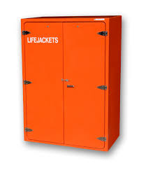 [INFLAJACKETBOX-30] Immersion suit / Lifejacket fibreglass cabinet box, dimensions 80 x 100 x 80 cm 