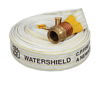[KH500-1530-CS3838] 1,5” x 30M white polyester hose C/W 1.5” Storz, Brass coupling & S/S BINDING, MED approved.