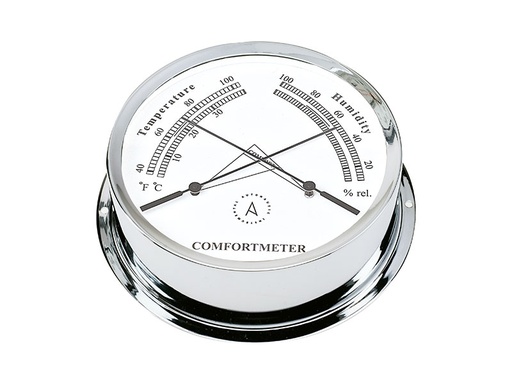 [TH120C] Autonautic 120 mm comfortmeter. Chromated. Wall fixing mounitng ring incl., part no: TH120C