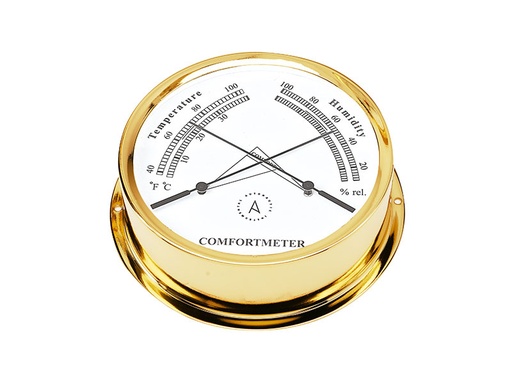 [TH120D] Autonautic 120 mm comfortmeter. Gold plated. Wall fixing mounitng ring incl., part no: TH120D