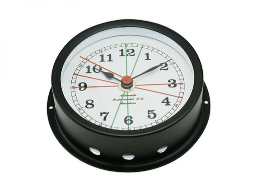 [R120N] Autonautic 120 mm quartz clock. Black. Wall fixing mounting ring incl., part no: R120N