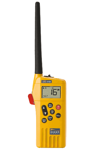 [720S-00614] Ocean Signal SafeSea V100 GMDSS VHF Radio with Battery Kit EC Approved / Máy bộ đàm cứu sinh GMDSS VHF Ocean Signal SafeSea V100 GMDSS VHF kèm bộ pin được EC chấp thuận